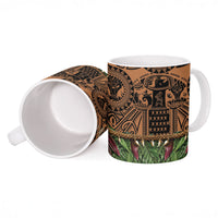 Polynesia Maui Tattoo Inspired Ceramic Mug Tropical Leaf Skirt Costume