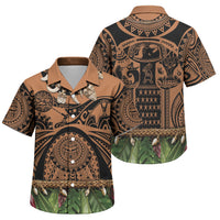 Polynesia Maui Tattoo Inspired Family Matching Puletasi and Hawaiian Shirt Tropical Leaf Skirt Costume