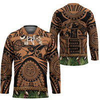 Polynesia Maui Tattoo Inspired Hockey Jersey Tropical Leaf Skirt Costume