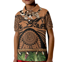 Polynesia Maui Tattoo Inspired Kid Polo Shirt Tropical Leaf Skirt Costume