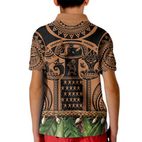 Polynesia Maui Tattoo Inspired Kid Polo Shirt Tropical Leaf Skirt Costume