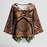 Polynesia Maui Tattoo Inspired Kimono Sleeve Blouse Tropical Leaf Skirt Costume