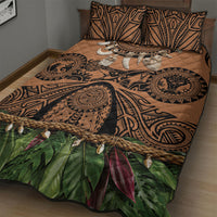 Polynesia Maui Tattoo Inspired Quilt Bed Set Tropical Leaf Skirt Costume