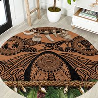 Polynesia Maui Tattoo Inspired Round Carpet Tropical Leaf Skirt Costume