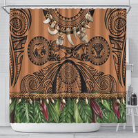 Polynesia Maui Tattoo Inspired Shower Curtain Tropical Leaf Skirt Costume