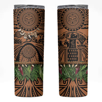 Polynesia Maui Tattoo Inspired Skinny Tumbler Tropical Leaf Skirt Costume
