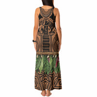 Polynesia Maui Tattoo Inspired Tank Maxi Dress Tropical Leaf Skirt Costume