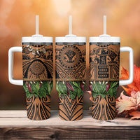 Polynesia Maui Tattoo Inspired Tumbler With Handle Tropical Leaf Skirt Costume