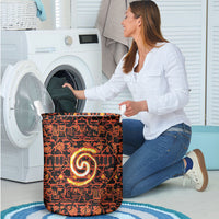 Polynesia Lava Monster Cosplay Laundry Basket Fiery Glowing Volcano Crack Pattern