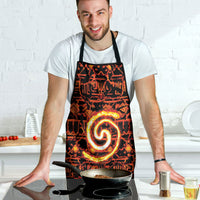 Polynesia Lava Monster Cosplay Apron Fiery Glowing Volcano Crack Pattern