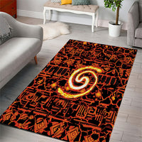 Polynesia Lava Monster Cosplay Area Rug Fiery Glowing Volcano Crack Pattern