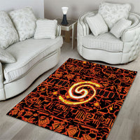 Polynesia Lava Monster Cosplay Area Rug Fiery Glowing Volcano Crack Pattern