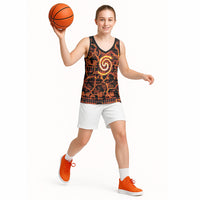 Polynesia Lava Monster Cosplay Basketball Jersey Fiery Glowing Volcano Crack Pattern