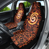 Polynesia Lava Monster Cosplay Car Seat Cover Fiery Glowing Volcano Crack Pattern