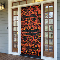 Polynesia Lava Monster Cosplay Door Cover Fiery Glowing Volcano Crack Pattern