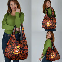 Polynesia Lava Monster Cosplay Grocery Bag Fiery Glowing Volcano Crack Pattern