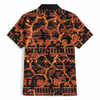 Polynesia Lava Monster Cosplay Hawaiian Shirt Fiery Glowing Volcano Crack Pattern