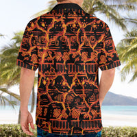 Polynesia Lava Monster Cosplay Hawaiian Shirt Fiery Glowing Volcano Crack Pattern