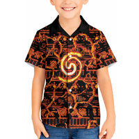Polynesia Lava Monster Cosplay Hawaiian Shirt Fiery Glowing Volcano Crack Pattern