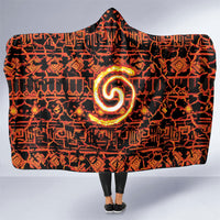 Polynesia Lava Monster Cosplay Hooded Blanket Fiery Glowing Volcano Crack Pattern