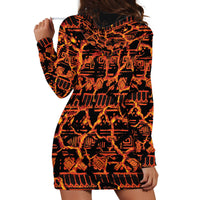 Polynesia Lava Monster Cosplay Hoodie Dress Fiery Glowing Volcano Crack Pattern