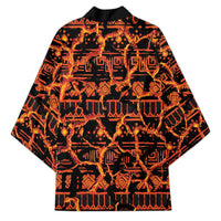 Polynesia Lava Monster Cosplay Kimono Fiery Glowing Volcano Crack Pattern