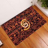 Polynesia Lava Monster Cosplay Rubber Doormat Fiery Glowing Volcano Crack Pattern