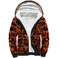 Polynesia Lava Monster Cosplay Sherpa Hoodie Fiery Glowing Volcano Crack Pattern