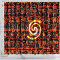 Polynesia Lava Monster Cosplay Shower Curtain Fiery Glowing Volcano Crack Pattern
