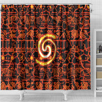 Polynesia Lava Monster Cosplay Shower Curtain Fiery Glowing Volcano Crack Pattern