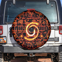 Polynesia Lava Monster Cosplay Spare Tire Cover Fiery Glowing Volcano Crack Pattern