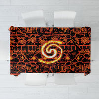 Polynesia Lava Monster Cosplay Tablecloth Fiery Glowing Volcano Crack Pattern