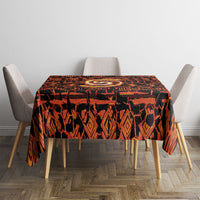 Polynesia Lava Monster Cosplay Tablecloth Fiery Glowing Volcano Crack Pattern
