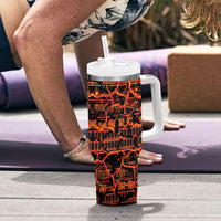 Polynesia Lava Monster Cosplay Tumbler With Handle Fiery Glowing Volcano Crack Pattern