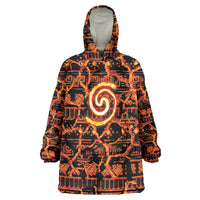 Polynesia Lava Monster Cosplay Wearable Blanket Hoodie Fiery Glowing Volcano Crack Pattern