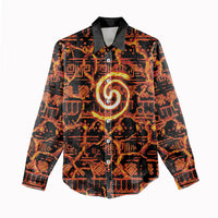 Polynesia Lava Monster Cosplay Women Casual Shirt Fiery Glowing Volcano Crack Pattern