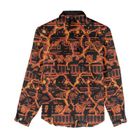 Polynesia Lava Monster Cosplay Women Casual Shirt Fiery Glowing Volcano Crack Pattern