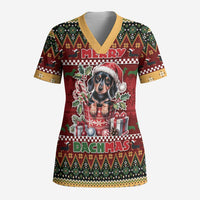 Dachshund Christmas Scrub Top Merry Dachmas - Polynesian Pride