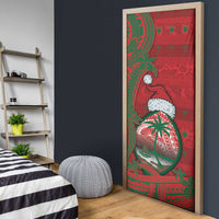 Guam Christmas Door Cover Chamorro Seal Hat Santa Tribal Waves - Polynesian Pride