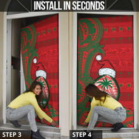 Guam Christmas Door Cover Chamorro Seal Hat Santa Tribal Waves - Polynesian Pride