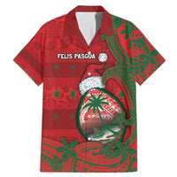Guam Christmas Family Matching Mermaid Dress and Hawaiian Shirt Chamorro Seal Hat Santa Tribal Waves - Polynesian Pride