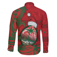 Guam Christmas Family Matching Puletasi and Hawaiian Shirt Chamorro Seal Hat Santa Tribal Waves - Polynesian Pride