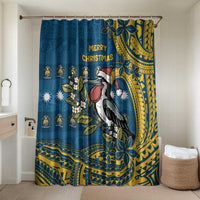 Nauru Christmas Bathroom Set Frigatebird Bird Santa Tribal Waves - Polynesian Pride
