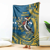 Nauru Christmas Blanket Frigatebird Bird Santa Tribal Waves - Polynesian Pride