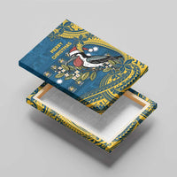 Nauru Christmas Canvas Wall Art Frigatebird Bird Santa Tribal Waves - Polynesian Pride