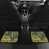 Nauru Christmas Car Mats Frigatebird Bird Santa Tribal Waves - Polynesian Pride