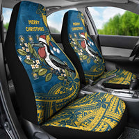 Nauru Christmas Car Seat Cover Frigatebird Bird Santa Tribal Waves - Polynesian Pride