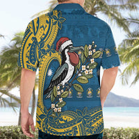 Nauru Christmas Hawaiian Shirt Frigatebird Bird Santa Tribal Waves DT05 - Polynesian Pride