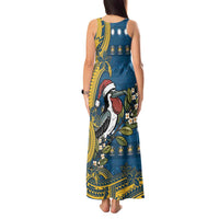 Nauru Christmas Tank Maxi Dress Frigatebird Bird Santa Tribal Waves - Polynesian Pride