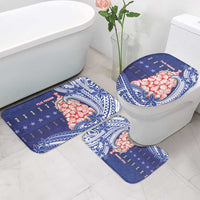 Northern Mariana Islands Christmas Bathroom Set Seashell Xmas Tree Tribal Waves - Polynesian Pride